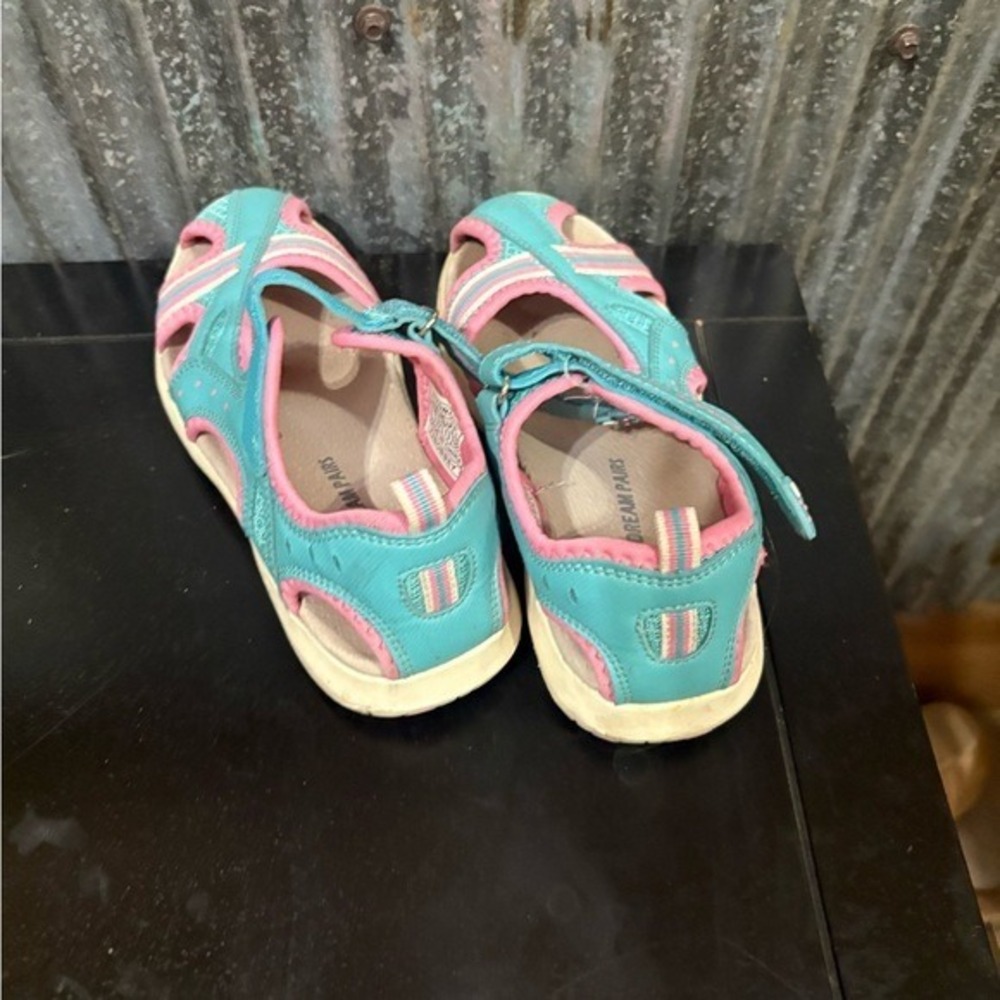 Dream Pairs Kids Girls Turquoise Pink Strappy Sport Sandals - Picture 2 of 3